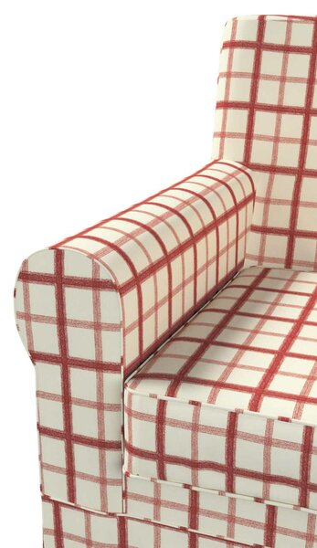 Poťah na kreslo Ektorp Jennylund farba produktu červená látka vzorované