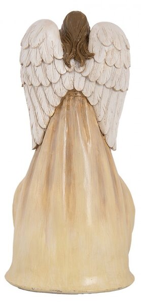Béžová antik dekorácia anjel so svätou rodinou Angel - 15*12*30 cm - Clayre & Eef