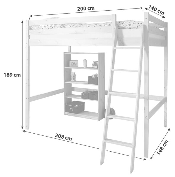 VYVÝŠENÁ POSTEĽ, 140/200 cm farba borovice MID.YOU - Detské izby, Online Only