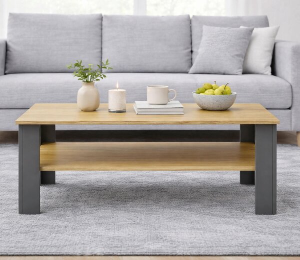 KONFERENČNÝ STOLÍK, antracitová, medová, kompozitné drevo, 100/55/44 cm Livetastic - Stolíky do obývačky, Online Only
