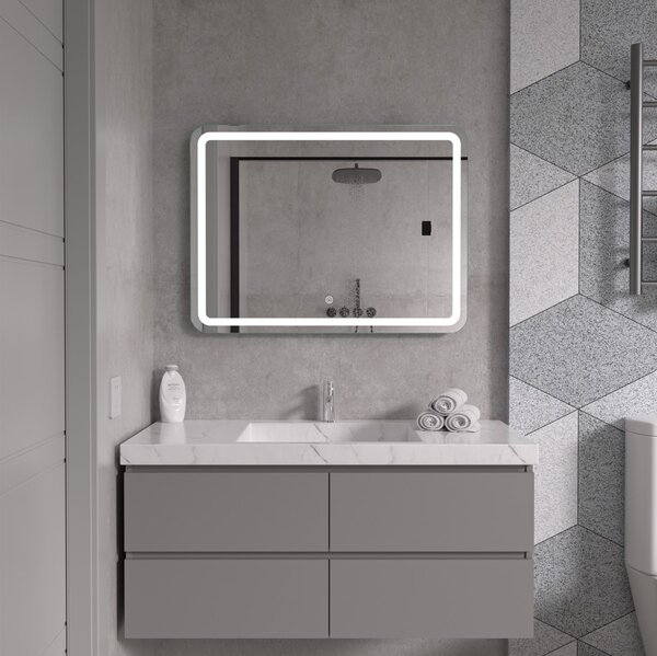 Erga Isabella, LED zrkadlo 80x60cm, 2185 lm, 6500K, predné/zadné osvetlenie, ERG-V01-129-8060-00