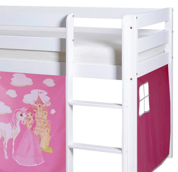 POSTEĽ S PRIESTOROM NA HRU, 90/200 cm biela, pink MID.YOU - Detské izby, Online Only