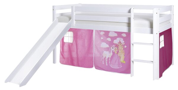 POSTEĽ S PRIESTOROM NA HRU, 90/200 cm biela, pink MID.YOU - Detské izby, Online Only