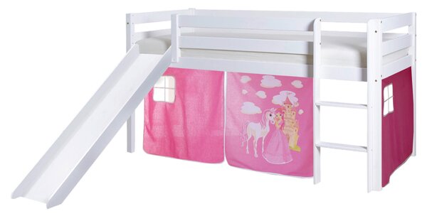 POSTEĽ S PRIESTOROM NA HRU, 90/200 cm biela, pink MID.YOU - Detské izby, Online Only