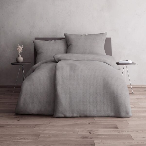 GRUND TANN – krepové obliečky sivé Rozmer: 135x200+80x80 cm