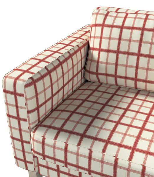 Poťah na sedačku Karlstad (nerozkladací, 3-miestny, krátky) farba produktu červená látka vzorované