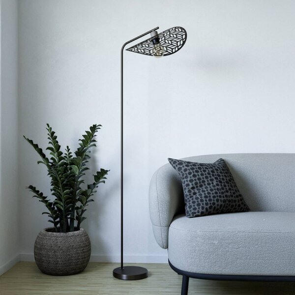 EGLO Stojacia lampa SWABY, bronzová farba, výška 160 cm, kov, E27, Hnedá / staromosadz, Obývacia izba / jedáleň, kov, Stojaca lampa