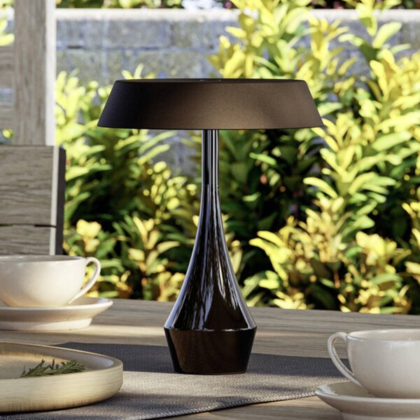 EGLO LED stolová lampa s akumulátorom TURCIO, čierna, výška 20 cm, IP44,, Čierna, Obývacia izba / jedáleň, kov, Stojacie svietidlo