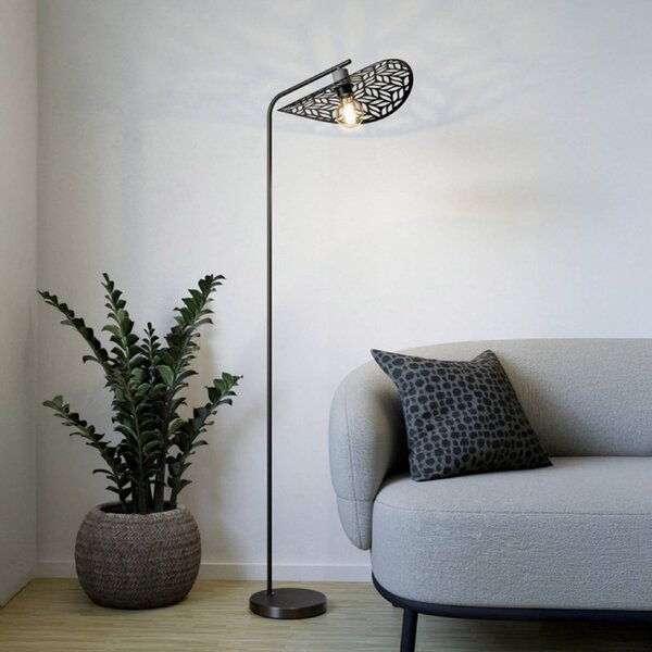 EGLO Stojacia lampa SWABY, bronzová farba, výška 160 cm, kov, E27, Hnedá / staromosadz, Obývacia izba / jedáleň, kov, Stojaca lampa