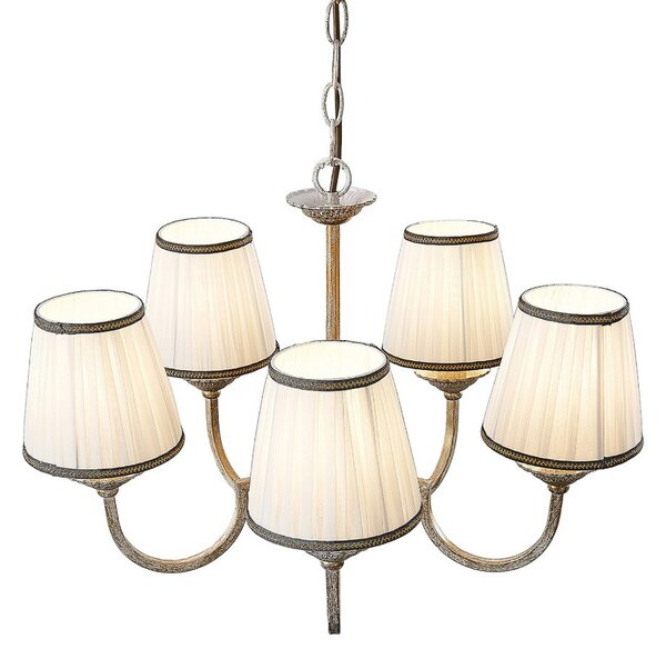 Lustre Lindby, Lumiel, stmievateľné, Bronzová / Stará Mosadz, Obývacia izba, Tkanina / Textil, Rustikálny