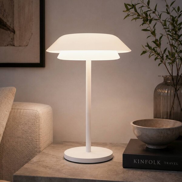EGLO connect inteligentná stolová LED lampa ARROYO-Z, biela, 34 cm, Biela / opálová, Obývacia izba / jedáleň, kov, Stojacie svietidlo