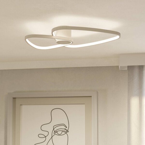EGLO Stropné LED svetlo LEPORANO, béžové, 60 x 50 cm, 2-pl., Krémová / jantárovo žltá, Obývacia izba / jedáleň, kov
