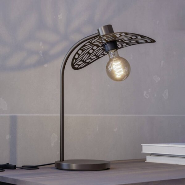 EGLO Stolová lampa SWABY, bronzová, výška 47 cm, kov, E27, Hnedá / staromosadz, Obývacia izba / jedáleň, kov, Stojacie svietidlo