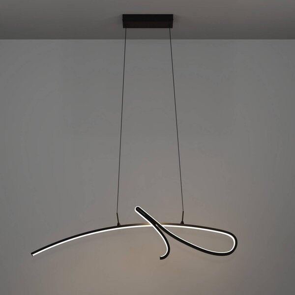 EGLO LED závesné svietidlo CARDONCITO, čierne, dĺžka 96 cm,, Čierna, Obývacia izba / jedáleň, kov, Závesné svietidlo