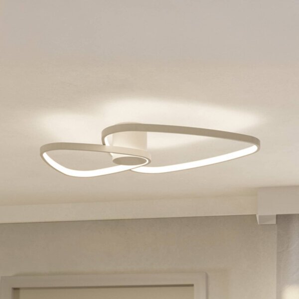 EGLO Stropné LED svetlo LEPORANO, béžové, 60 x 50 cm, 2-pl., Krémová / jantárovo žltá, Obývacia izba / jedáleň, kov