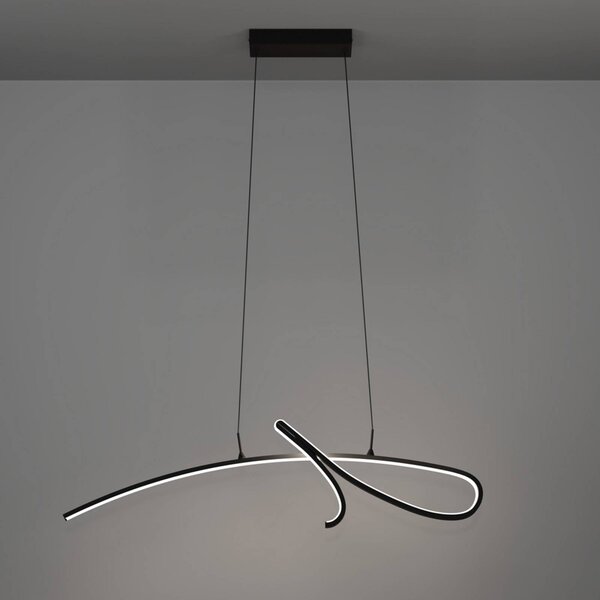 EGLO LED závesné svietidlo CARDONCITO, čierne, dĺžka 96 cm,, Čierna, Obývacia izba / jedáleň, kov, Závesné svietidlo