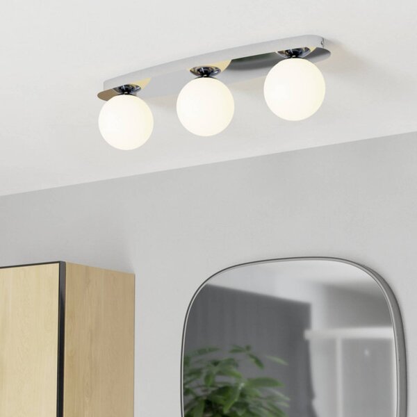 EGLO Stropné svietidlo CASTROVIDO, chróm, 58 cm, 3-pl. IP44, G9-LED, Chrómová / strieborná, Obývacia izba / jedáleň, kov, Stropné svetlo