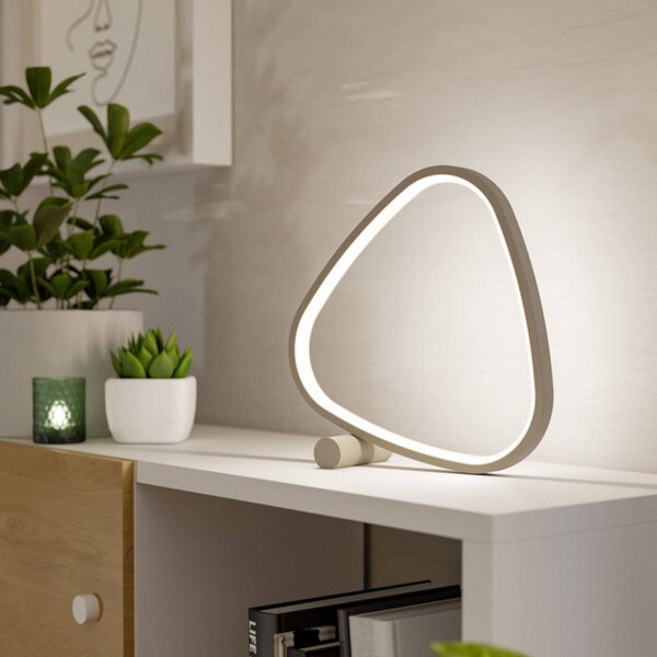 EGLO Stolová LED lampa LEPORANO, béžová, výška 28 cm, kov, Krémová / jantárovo žltá, Obývacia izba / jedáleň, kov