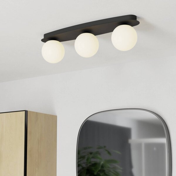 EGLO Stropné svietidlo CASTROVIDO, čierne, 58 cm, 3-pl., IP44, G9-LED, Čierna, Obývacia izba / jedáleň, kov, Stropné svetlo