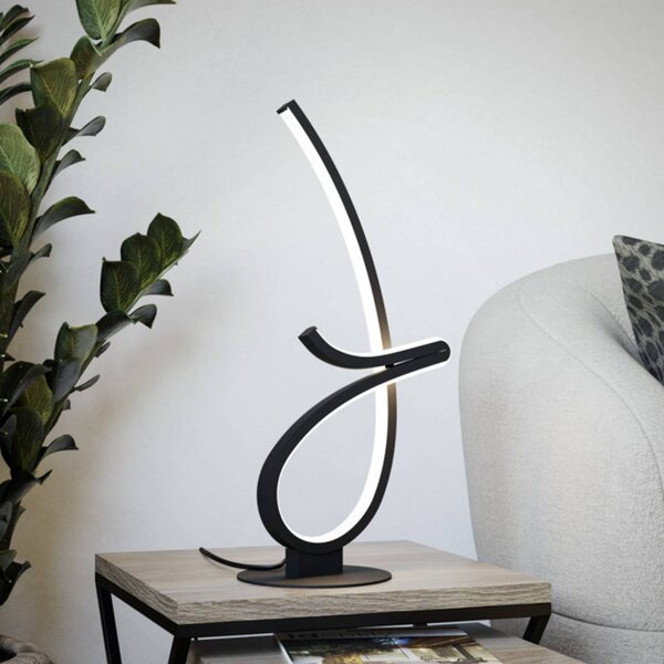 EGLO Stolová LED lampa CARDONCITO, čierna, výška 46 cm,, Čierna, Obývacia izba / jedáleň, kov