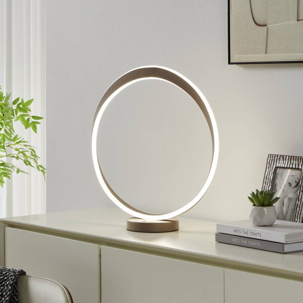 EGLO Stolová LED lampa CAMEROTA, béžová, výška 44 cm, stmievateľné, Krémová / jantárovo žltá, Obývacia izba / jedáleň, kov