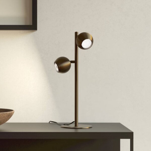 EGLO Stolová lampa BIMEDA 1, bronzová, výška 45 cm, 2-pl., Hnedá / staromosadz, Obývacia izba / jedáleň, kov, Stojacie svietidlo