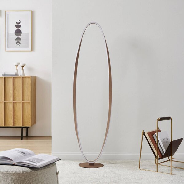 EGLO LED stojacia lampa CAMEROTA, bronzová, výška 143 cm, stmievateľné, Hnedá / staromosadz, Obývacia izba / jedáleň, kov
