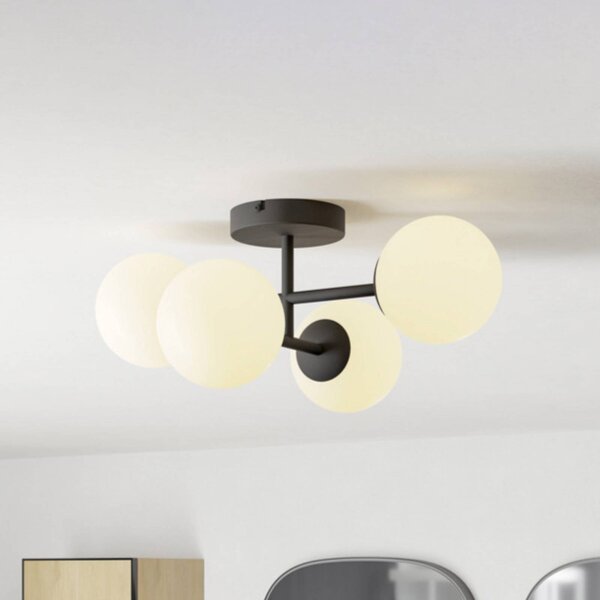EGLO Stropné svietidlo CASTROVIDO, čierne, 48 cm, 4-pl., IP44, G9-LED, Čierna, Obývacia izba / jedáleň, kov, Stropné svetlo