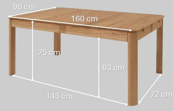 Dubový jedálenský set Luise – Freja béžová látka