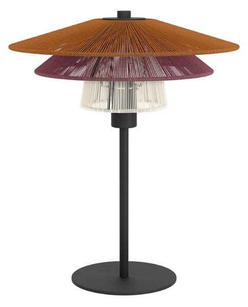 EGLO Stolová lampa PIGNONA, červená/oranžová/biela, výška 39 cm, textil, Viacfarebné, Obývacia izba / jedáleň, kov, Stojacie svietidlo