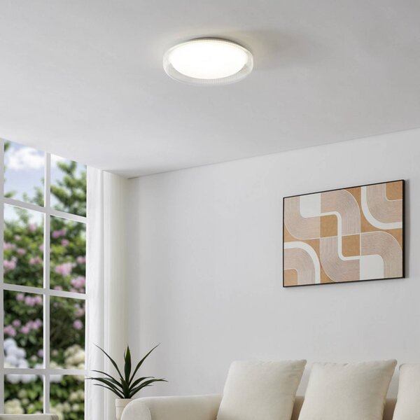 EGLO Stropné LED svetlo MONTEDORO, číre/biele, Ø 40 cm,, Biela / opálová, Obývacia izba / jedáleň, kov, Závesné svietidlo