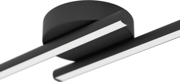 EGLO connect inteligentné stropné LED svetlo FLATRON-Z, čierne, 80 cm, Čierna, Obývacia izba / jedáleň, kov, Stropné svetlo