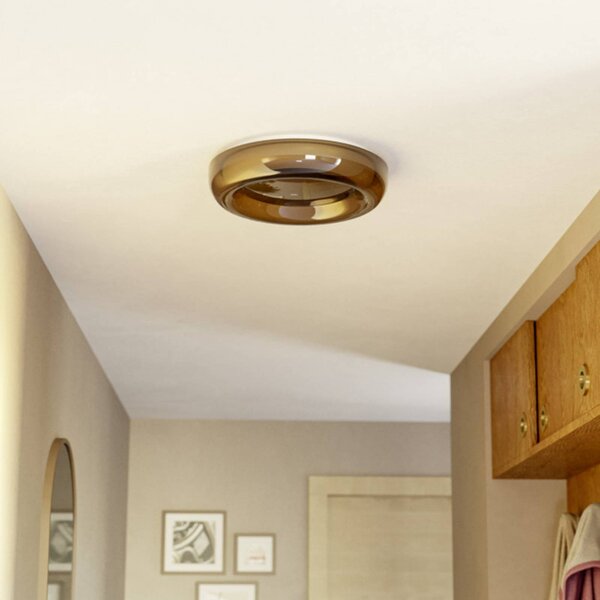 EGLO Stropné LED svetlo CONISTARINO, hnedé, Ø 40 cm, prstenec, Hnedá / hrdzavá, Obývacia izba / jedáleň, kov, Závesné svietidlo