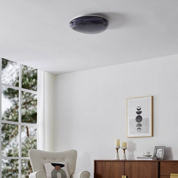 EGLO Stropné LED svetlo CONISTARINO, dymovo šedé, Ø 40 cm,, Hliník / sivá / zinok, Obývacia izba / jedáleň, kov, Závesné svietidlo