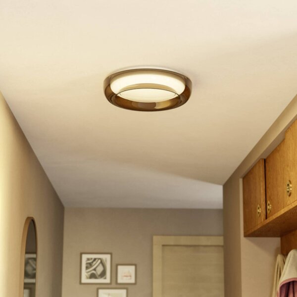 EGLO Stropné LED svetlo CONISTARINO, hnedé, Ø 40 cm, prstenec, Hnedá / hrdzavá, Obývacia izba / jedáleň, kov, Závesné svietidlo