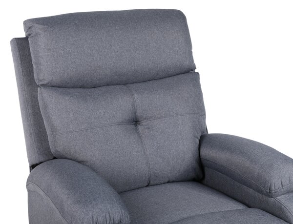 Relaxačné polohovacie TV kreslo VITO — látka, sivá, nosnosť 130 kg