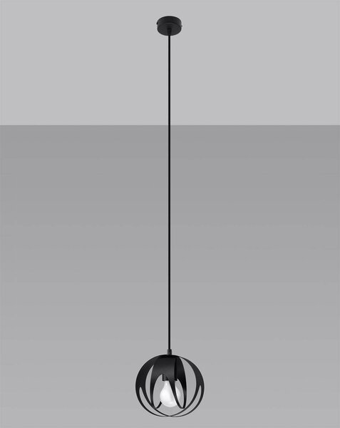 Závesné svietidlo Tulos 1, 1x čierne kovové tienidlo