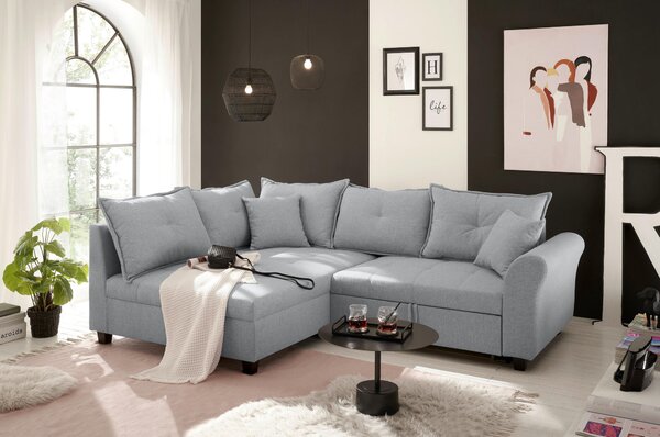 ROHOVÁ SEDAČKA, textil, sivá Livetastic - Sedačky, Online Only