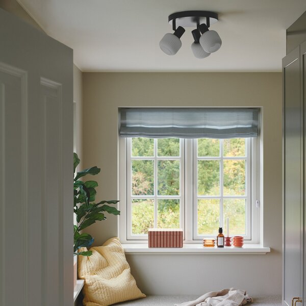 Stropné Lampa Nordlux, Milford Mini, stmievateľné, Čierna, Obývacia izba, Kov