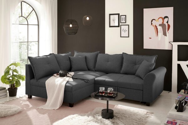 ROHOVÁ SEDAČKA, textil, antracitová Livetastic - Sedačky, Online Only