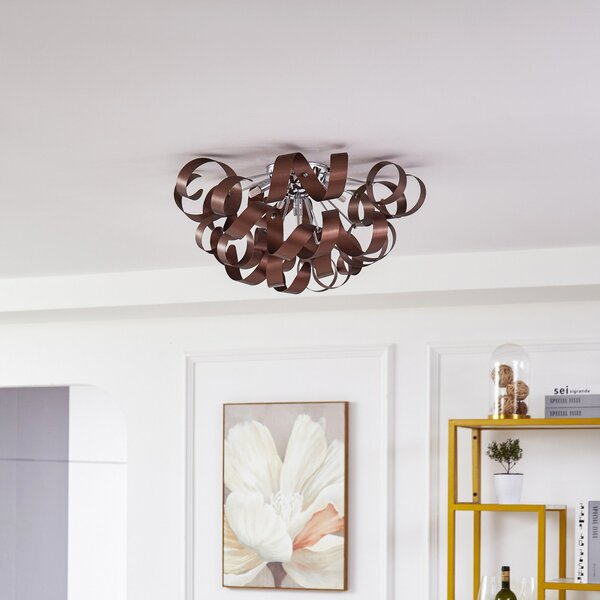 Stropné Lampa Lucande, Kaelor, stmievateľné, Meď, Obývacia izba, Hliník, Moderný