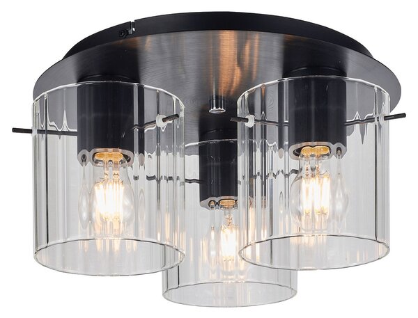 Stropné Lampa Lucande, Eirian, stmievateľné, Transparentná, Obývacia izba, Kov, Moderný