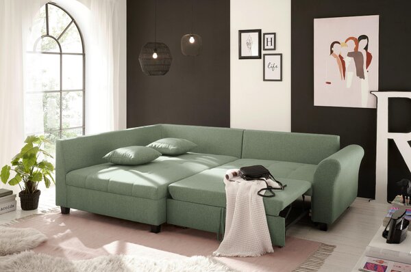 ROHOVÁ SEDAČKA, textil, zelená Livetastic - Sedačky, Online Only
