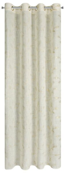 Dekorstudio Záves NIKKI s ľanom na dekoračných krúžkoch 140x250cm - prírodný