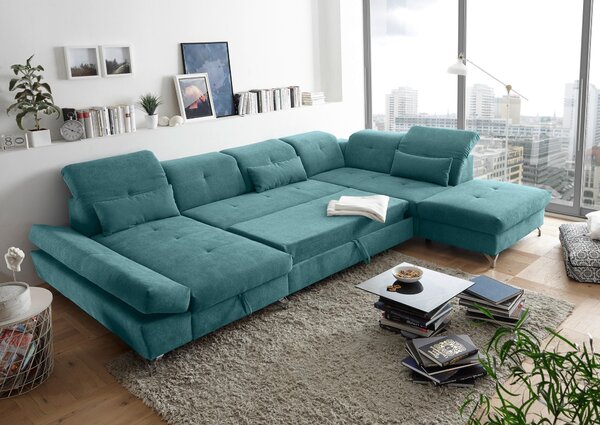 SEDACIA SÚPRAVA, textil, tyrkysová MID.YOU - Sedačky, Online Only