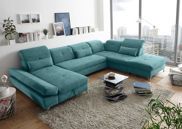 SEDACIA SÚPRAVA, textil, tyrkysová MID.YOU - Sedačky, Online Only