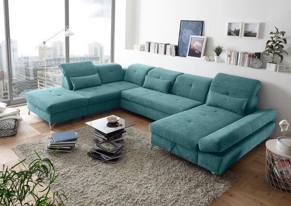 SEDACIA SÚPRAVA, textil, tyrkysová MID.YOU - Sedačky, Online Only