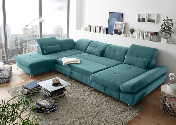 SEDACIA SÚPRAVA, textil, tyrkysová MID.YOU - Sedačky, Online Only