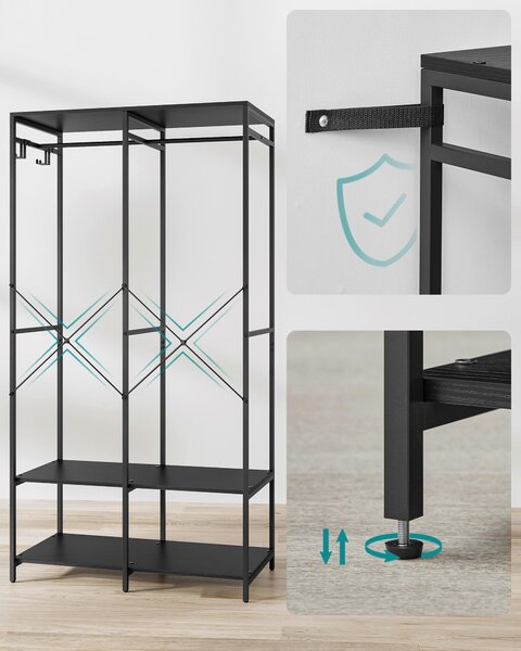 OTVORENÁ ŠATNÍKOVÁ SKRIŇA, 94,5/180/40 cm - Skrine, Online Only