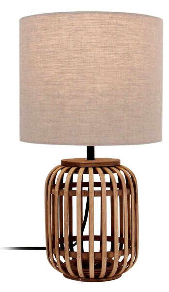 Stolové Lampa Lindby, Marzanna, Drevo, Obývacia izba, Tkanina / Textil, Boho